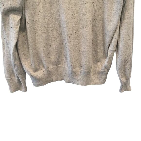 J.Crew Popover Sweater Mens XL Cotton Silk Blend Gray Heathered 1/4 Button Neck - Picture 6 of 9
